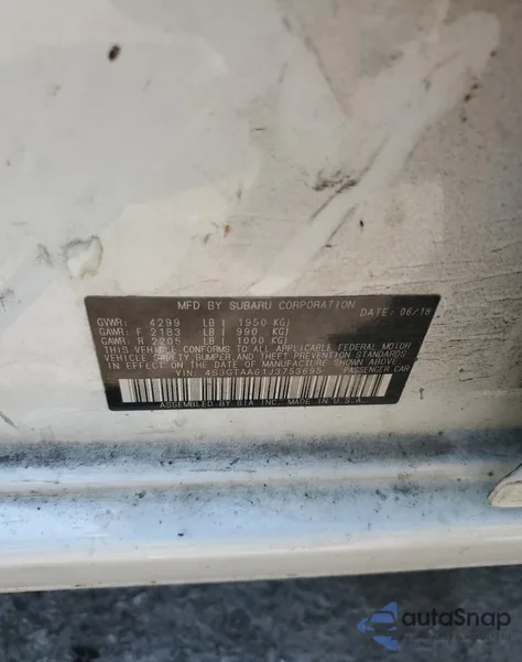 2018 Subaru Impreza z USA, uszkodzony, nr VIN 4S3GTAA61J3753695